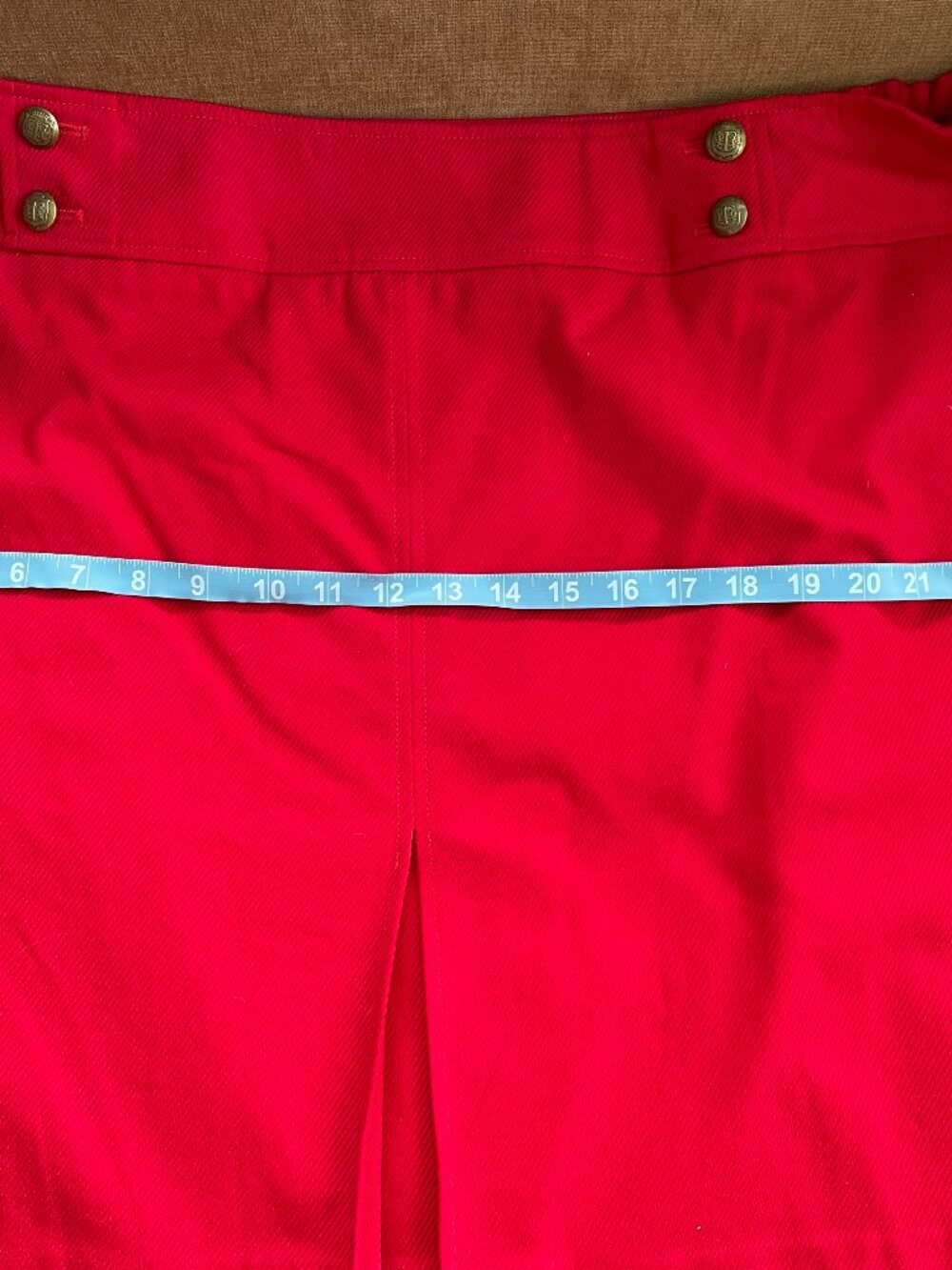 Talbots Solid Red Front Inverted Pleat w/Gold Buttons Skirt – NWT Size 22W - Picture 9 of 12